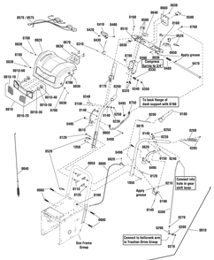 Handles And Controls Group Diagram and Parts List for 1696413-00-1226HD  Briggs and Stratton Snow Blower